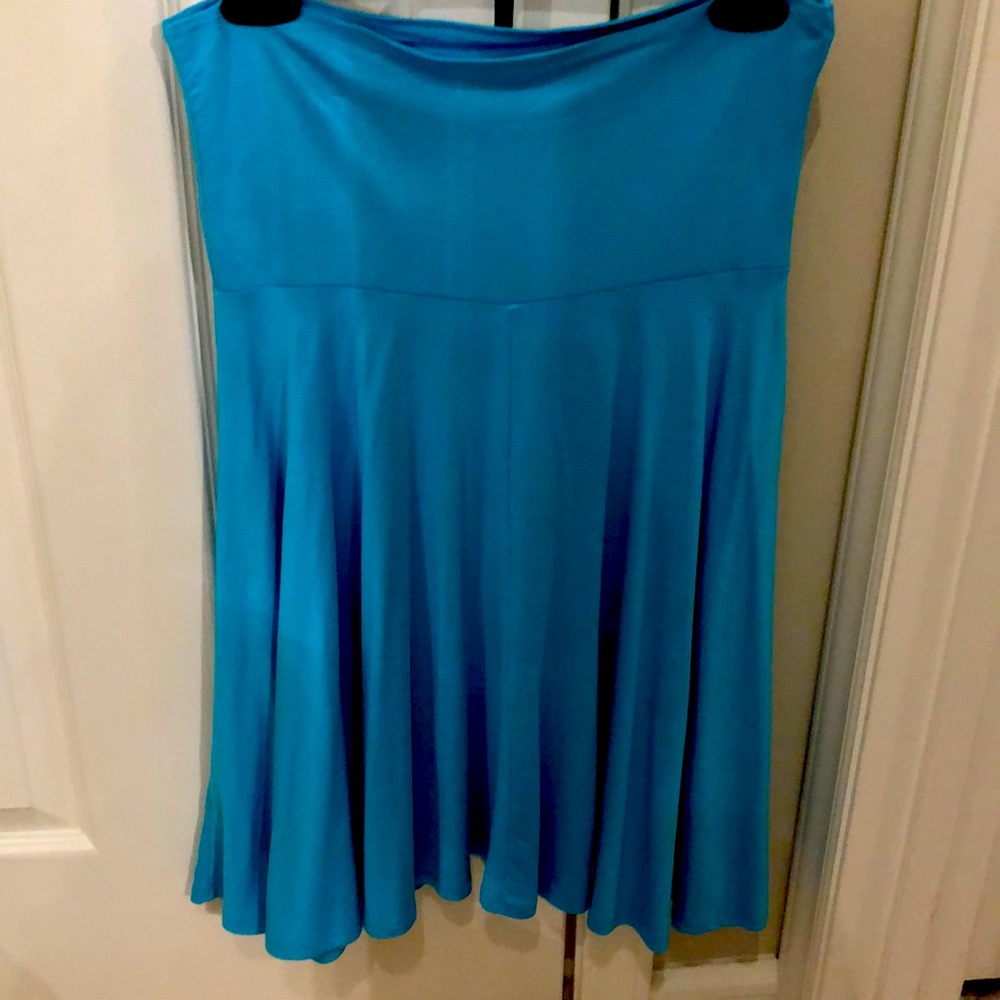 Urban CoCo Stretchy flared skirt ruched yoga or beach cover-up.  Midi skirt.